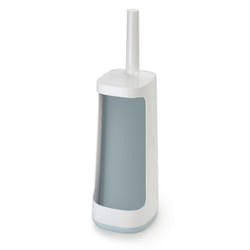 Joseph Joseph 70507 Brosse Toilette avec Rangement, Acier Inoxydable, Blanc/Bleu Ciel, 11,4 x 13,6 x 45,3 cm
