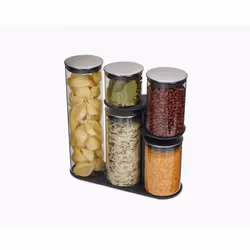Joseph Joseph Podium, Kit de boîtes universelles, 5,4 L, Verre, Silicone, Acier inoxydable, Acier inoxydable, Transparent, Co ...