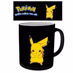 ABYstyle Pokemon Mug Thermo-réactif Pikachu, Unique, 0,32 L, Noir, Vitrocéramique, Mug, Universel