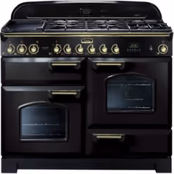 Falcon Classic Deluxe 110, Cuisinière, Noir, Laiton, Boutons, Rotatif, Devant, Électronique, 5 zone(s)