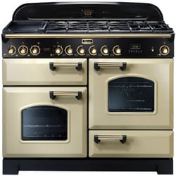 Falcon Classic Deluxe 110 Cuisinière Gaz Noir, Laiton, Crème A