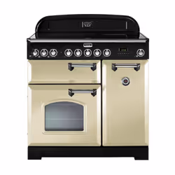 Falcon Classic Deluxe 90, Cuisinière, Crème, Boutons, Rotatif, Crème, Chrome, Devant