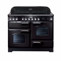 Falcon Classic Deluxe 110, Cuisinière, Noir, Boutons, Rotatif, Noir, Chrome, Devant