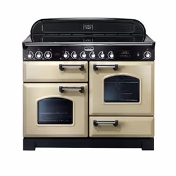 Falcon Classic Deluxe 110, Cuisinière, Crème, Boutons, Rotatif, Crème, Chrome, Devant
