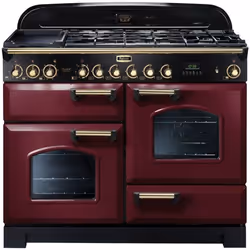 Falcon Classic Deluxe 110, Cuisinière, Laiton, Rouge, Boutons, Rotatif, Devant, Électronique, Gaz