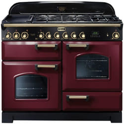 Falcon Classic Deluxe 110 Cuisinière Gaz Laiton, Rouge A