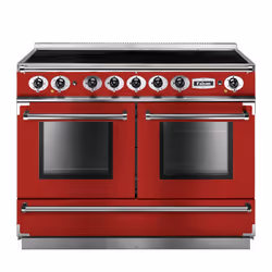 Falcon 1092 Continental Induction, Cuisinière, Cherry, Rotatif, Cherry Red, Acier inoxydable, Devant