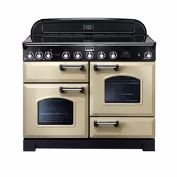 Falcon Classic Deluxe 110, Cuisinière, Crème, Boutons, Rotatif, Crème, Chrome, Devant