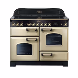 Falcon Classic Deluxe 110, Cuisinière, Crème, Boutons, Rotatif, Crème, Laiton, Devant