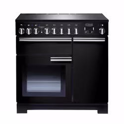 Rangemaster Professional Deluxe 90 Induction, Cuisinière, Noir, Boutons, Rotatif, Devant, Électronique, LCD