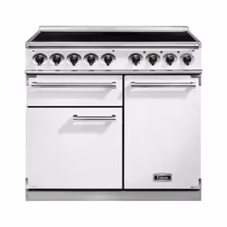 Falcon 1000 Deluxe, Cuisinière, Blanc, Rotatif, Acier inoxydable, Devant, Plaque avec zone à induction