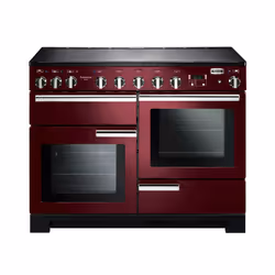 Falcon Professional Deluxe 110, Cuisinière, Cerise, Boutons, Rotatif, Rouge Airelle, Chrome, Devant