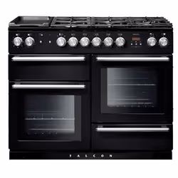 Falcon Nexus 90, Cuisinière, Noir, Chrome, Rotatif, Devant, Électronique, LCD
