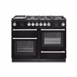 Falcon Nexus Steam 110 ​Mixte, Cuisinière, Noir, Chrome, Rotatif, Devant, émail, Combi