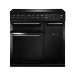 AGA MDX90EIBLK four et cuisinière A Electrique Gaz Noir, Chrome