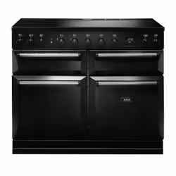 AGA Masterchef Deluxe 110, Cuisinière, Noir, Chrome, Rotatif, Acier inoxydable, Bas, Plaque avec zone à induction