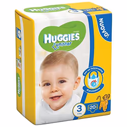 Huggies Unistar, Garçon/Fille, 4 kg, 9 kg, Multicolore, 12 h, 20 pièce(s)