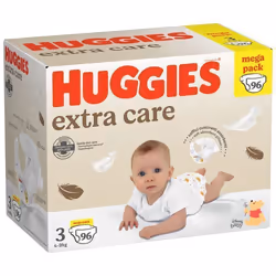 Huggies Extra Care Bébé, 96 couches, avec motifs Disney Taille 3 (4-9 kg)