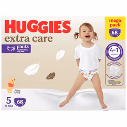 Huggies - Culottes bébé Extra Care Bébé - Taille 5 (12-17 kg) - 68 pièces - Mega pack - Hypoallergéniques douces et respirant ...