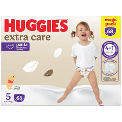 Huggies - Culottes bébé Extra Care Bébé - Taille 5 (12-17 kg) - 68 pièces - Mega pack - Hypoallergéniques douces et respirantes