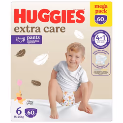 Huggies - Culottes bébé Extra Care Bébé - Taille 6 (15-25 kg) - 60 pièces - Mega pack - Hypoallergéniques douces et respirant ...