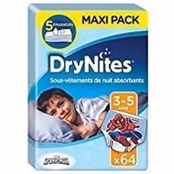 DryNites Couche de Nuit pour Garçon 3-5 Ans, 16-23 kg (4x16)