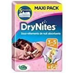 DryNites Couche de Nuit pour Fille 3-5 Ans 16-23 kg (4x16)