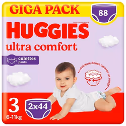 Culottes bébé Huggies Ultra Comfort Pants Taille 3 (44x2)
