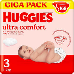 Huggies Ultra Comfort, 3x56 Couches, Taille 3 (4-9 kg)