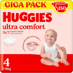 Huggies Ultra Comfort, 3x50 Couches, Taille 4 (9-14 kg)