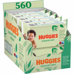 Pack de 10 - Huggies - NATURAL CARE - Lingette bébé x 56 - TU
