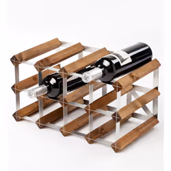 Traditional Wine Rack Casier à vin 12 bouteilles Dark Oak, 12 bouteille(s), Acier inoxydable, Cave à vin