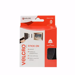 Velcro VEL-EC60215, Noir, 20 mm, 2,5 m, 1 pièce(s), Boîte