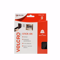 Velcro VEL-EC60217, Noir, 20 mm, 5 m, 1 pièce(s), Boîte