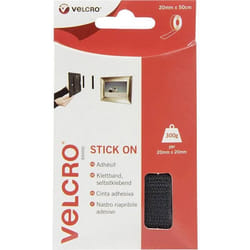 VELCRO® VEL-EC60225 Bande auto-agrippante à coller partie velours et partie agrippante (L x l) 500 mm x 20 mm noir 0.5