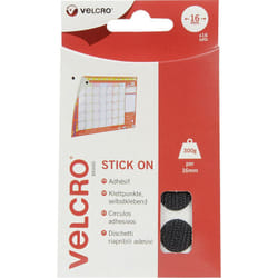 Velcro - VEL-EC60228 Pastilles rondes auto-agrippantes à coller partie velours et partie agrippante (ø) 16 mm noir 16 paire(s) W31034
