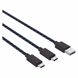 Venom VS5002, Cable, PlayStation 5, Noir, Bleu, 3 m, 50 mm, 40 mm
