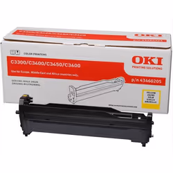 OKI 43460205, Original, C3300, C3400, C3450, C3600, 15000 pages, Impression laser, Jaune, Noir