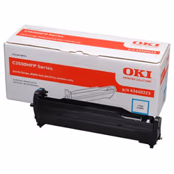 OKI Cyan Image Drum for C3520/C3530 MFPs, Original, OKI C3520, C3530, C3530 MFP, C3520 MFP, MC350, MC360, 15000 pages, Impres ...