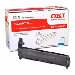 OKI Cyan image drum for C5650 / C5750, Original, OKI C5650, C5750, 20000 pages, Impression laser, Cyan, Noir, Argent