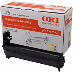 OKI Yellow image drum for C5850/5950, Original, OKI MC560, MC560dn, C5850, C560N, C560DN, C5750DN, 20000 pages, Impression la ...