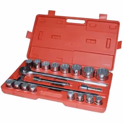 Coffret à douilles 3/4 21 pièces - AMTECH - Matricé et plaqué chrome - Rouge