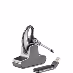 POLY W430-M, Sans fil, Bureau/Centre d'appels, Casque, Noir, Argent