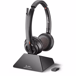 POLY W8220, Sans fil, Bureau/Centre d'appels, 160 g, Casque, Noir