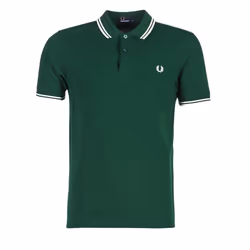 Polo Classic Slim Fit Vert et Blanc - FRED PERRY - Twin Tipped Shirt - Coupe Slim - Homme