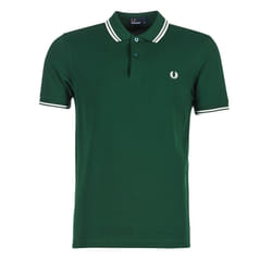 Polo Classic Slim Fit Vert et Blanc - FRED PERRY - Twin Tipped Shirt - Coupe Slim - Homme