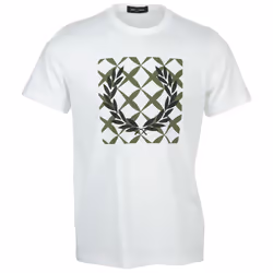 T-shirt imprimé Fred Perry Cross Stitch - Blanc - Manches courtes - Homme