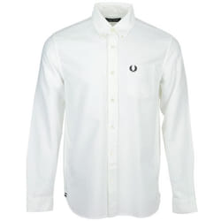Chemise enfant Fred Perry Oxford Shirt - Blanc - Manches longues - Col capuche