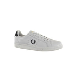 Baskets basses Fred Perry B721 Leather 567 Blanc/Navy - Homme - Lacets - Cuir - Plat