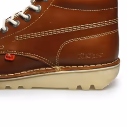 Bottes en cuir - KICKERS - Kick Hi Core - Dark Tan Marron - Lacets - Haute tige